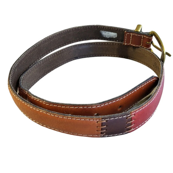 FOSSIL Stitch Multicolor Leather Belt - Picture 2 of 9